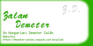 zalan demeter business card